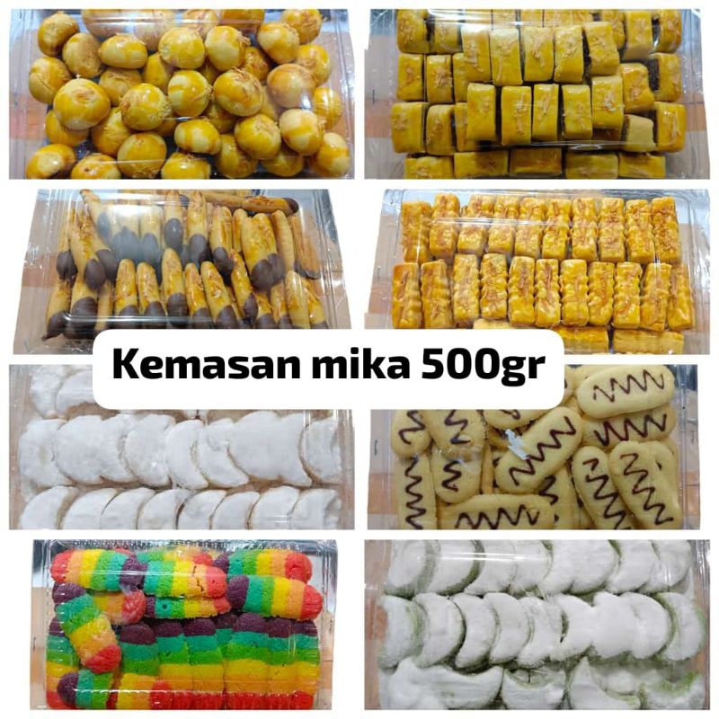 

Aneka macam kuker kue kering homemade kemasan mika 500gr halal