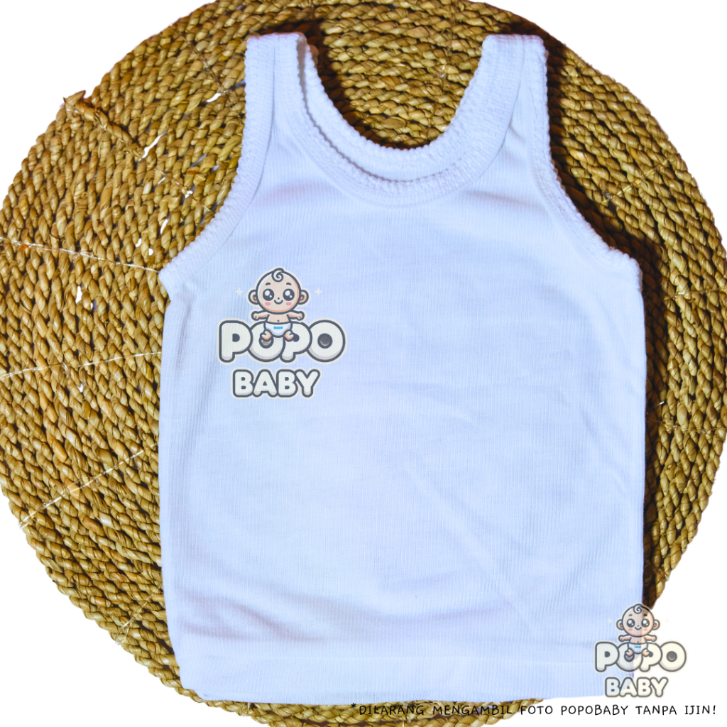 Kaos Dalam bayi/ Singlet Bayi/Kaos Kutung Bayi Putih Polos SNI (6pcs/1 lusin)