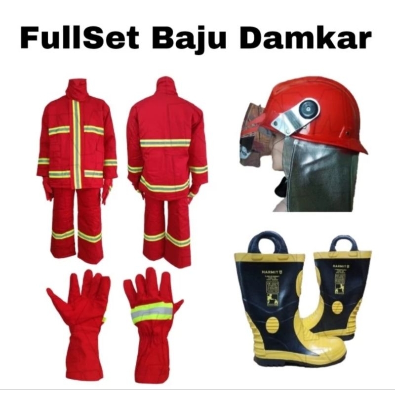Baju pemadam kebakaran Lengkap/ Baju pemadam kebakaran 1 Set komplit 100% Murah