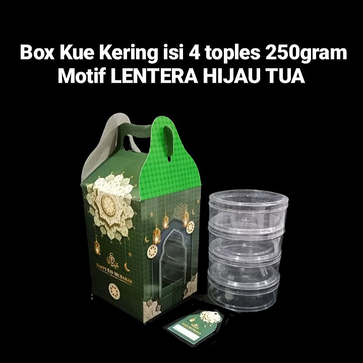 

( 5 pcs ) Dus Jinjing 4 Toples Bulat 250gr Kardus Packaging Hampers Lebaran 13X13X19 cm