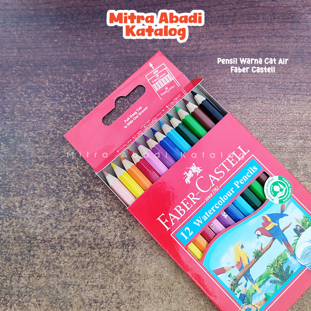 

PENSIL WARNA CAT AIR PENDEK FABER CASTELL / faber castel watercolor larut air pencil warna kayu 12 warna color colour untuk anak pewarna kelir set alat tulis lomba mewarnai menggambar atk murah / mitra abadi katalog jogja