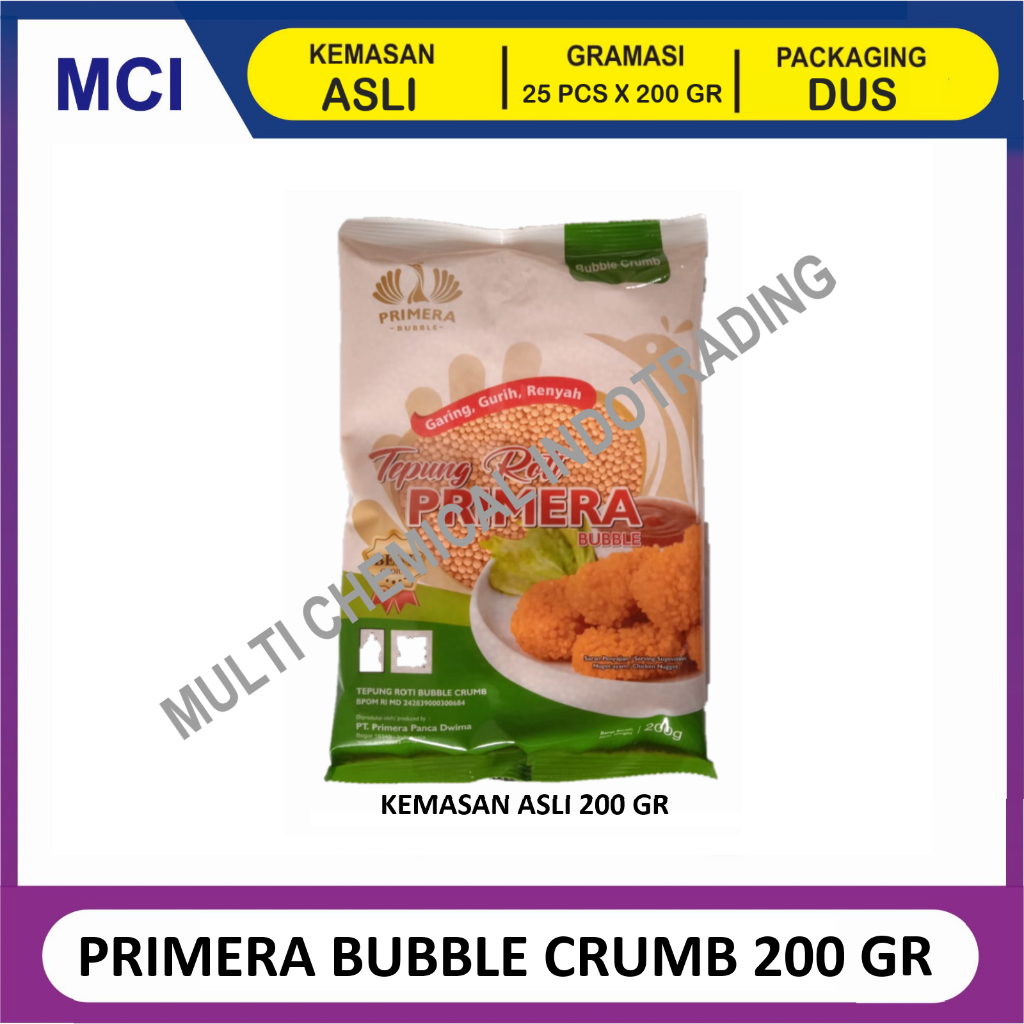 

(KEMASAN ASLI) PRIMERA BUBBLE CRUMB ORANGE 200 GR - 1 DUS 25 PCS / TEPUNG ROTI BUBBLE KRISPI