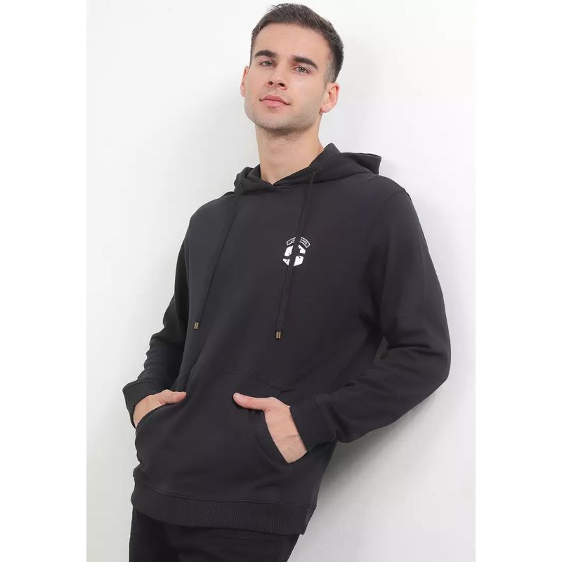 Cotton Babyterry Hoodie Mjkt004H JAKET LOIS ORIGINAL PRIA WARNA HITAM BLACK