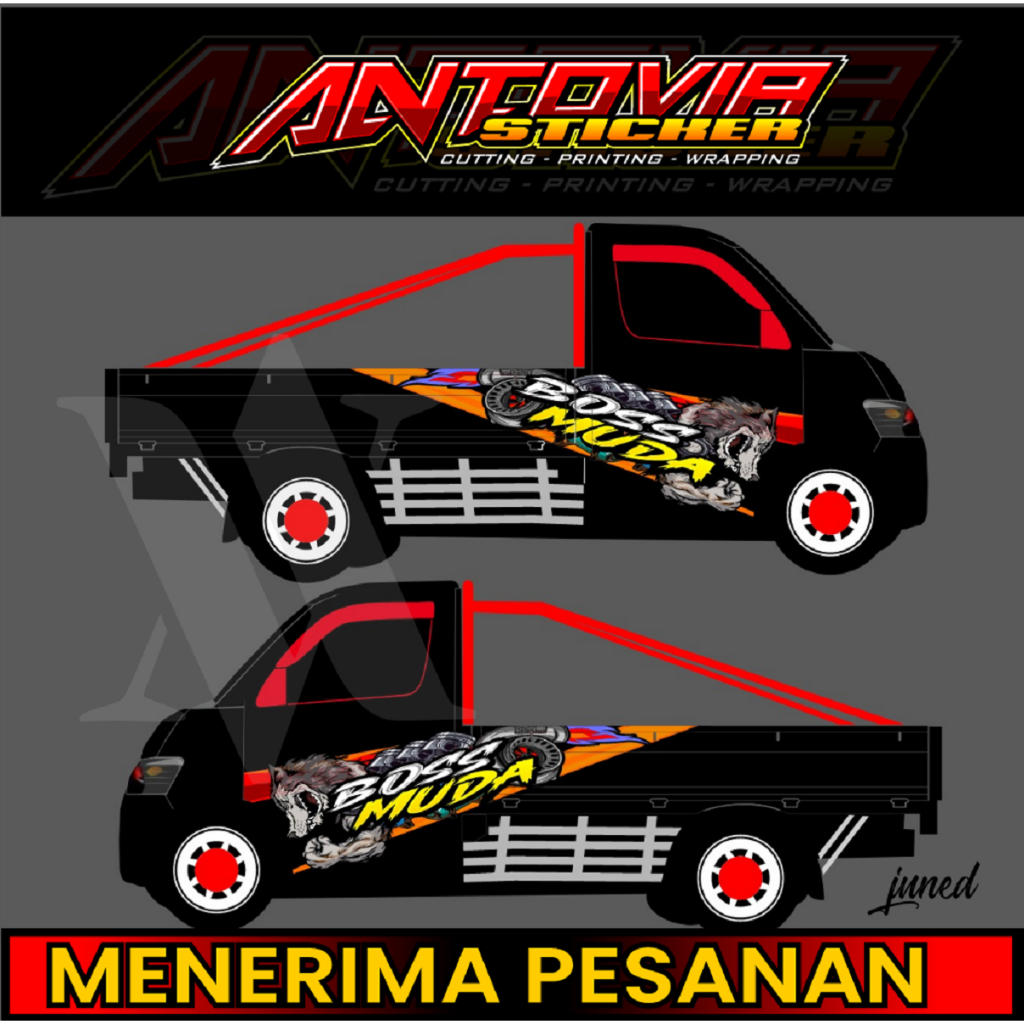Stiker Decal Pintu Kabin Pick Up Grand Max   / Desain Racing  / Bisa Request Desain Lain