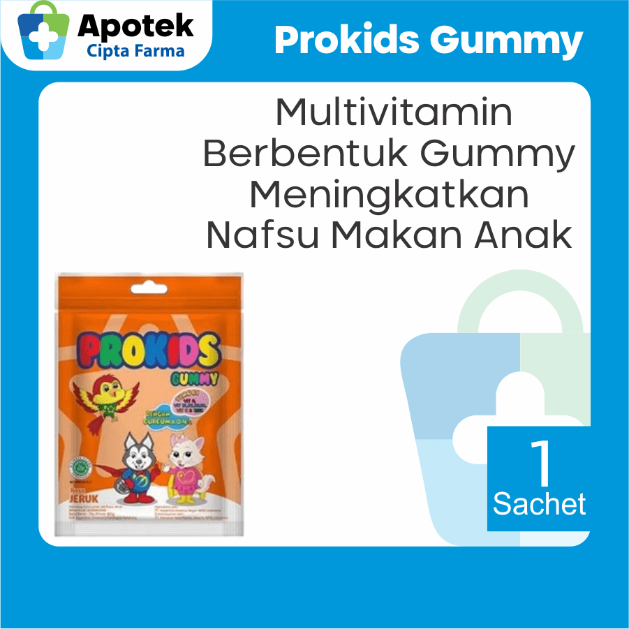 Prokids Gummy Vitamin Anak Jeruk Sachet Jelly Anak Multivitamin Vitamin A Vitamin B1 Vitamin B2 Vita