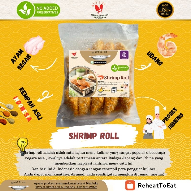

ReheatToEat Shrimp Roll / Isi : 10 Pcs *HALAL*