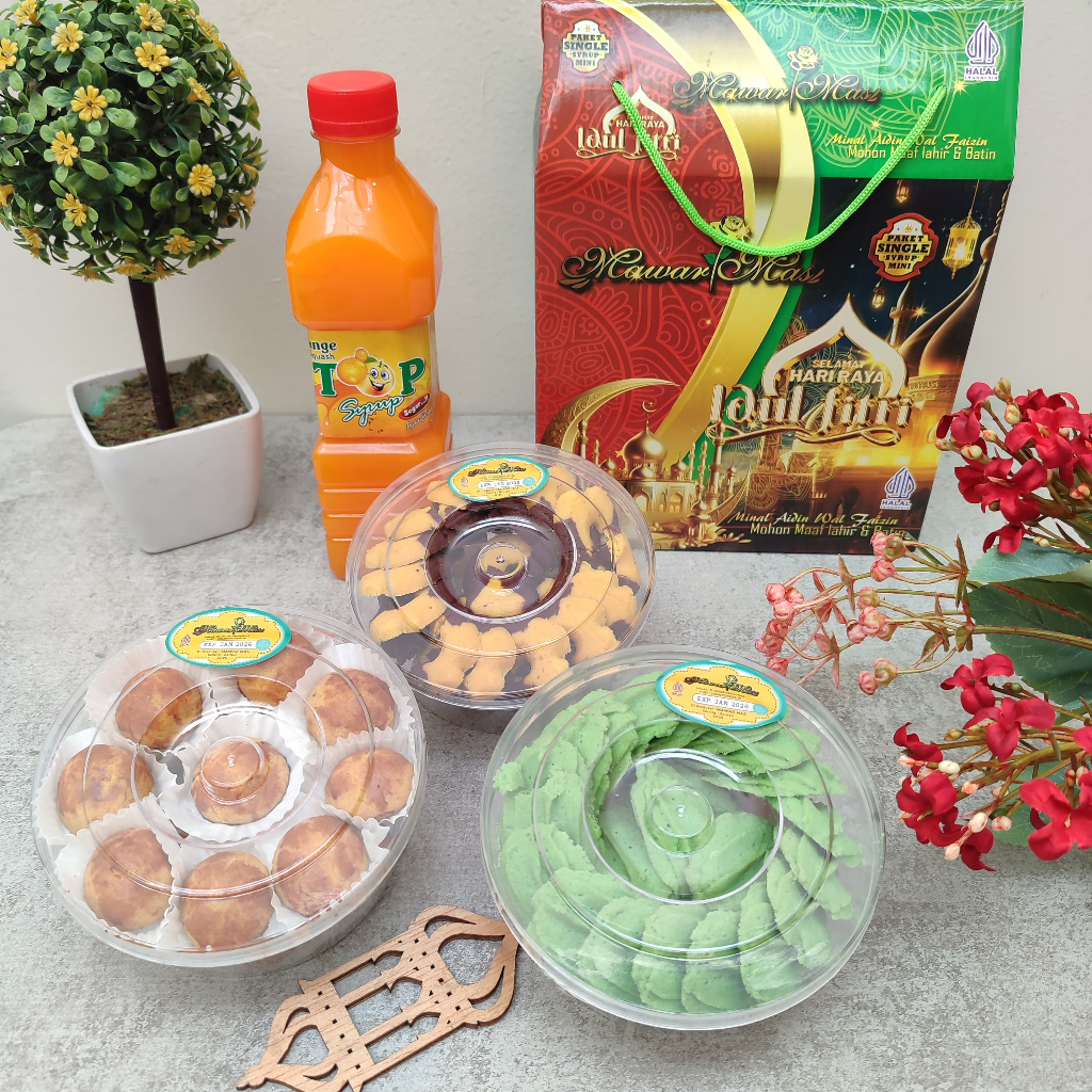 

PAKET KUE LEBARAN MAWAR MAS MINI SINGLE SYRUP/PARSEL LEBARAN/HAMPERS HARI RAYA