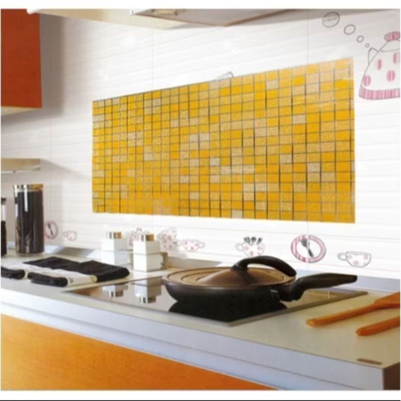 Stiker Dapur Anti Minyak Aesthetic Stiker Dinding Dapur Kitchen Kotak-Kotak Anti Air