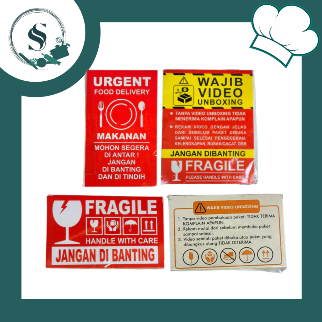 

(SM) STICKER FRAGILE PAKET | Sticker Vidio Unboxing Sticker Fragile Jangan Dibanting Sticker Makanan Sticker Food Delivery Fragile