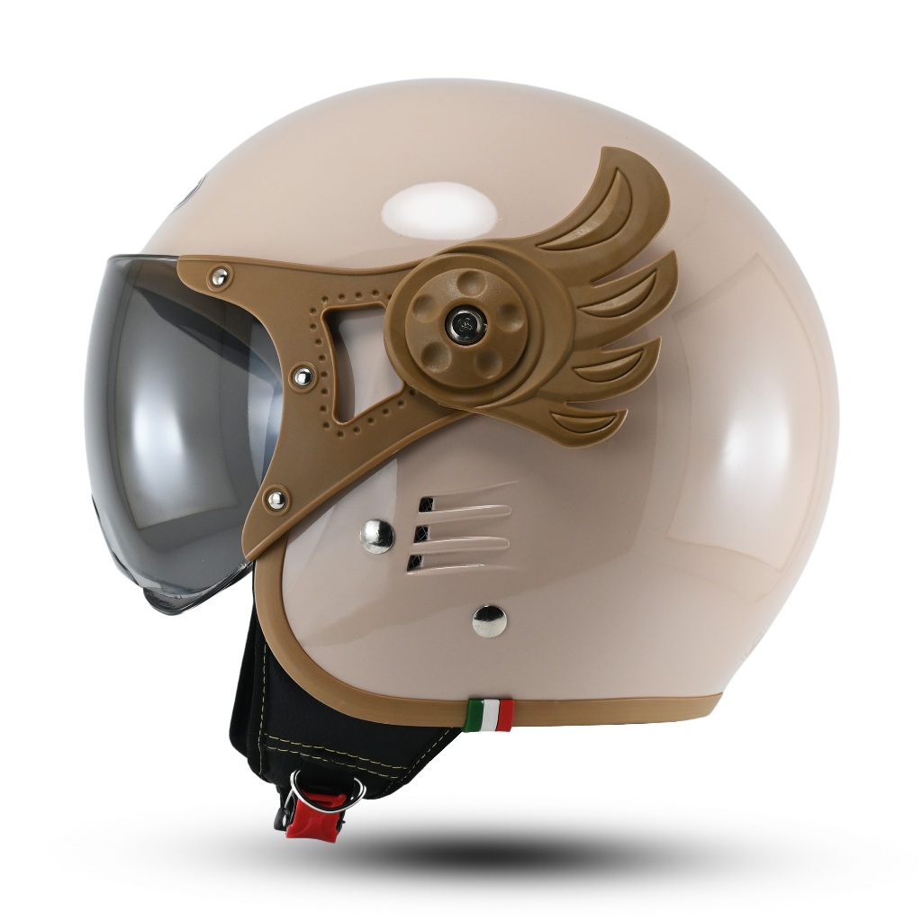 Helm Rsix Retro Pilot Gundala Helem Bogo Cowok Cewek SNI Half Face Kekinian