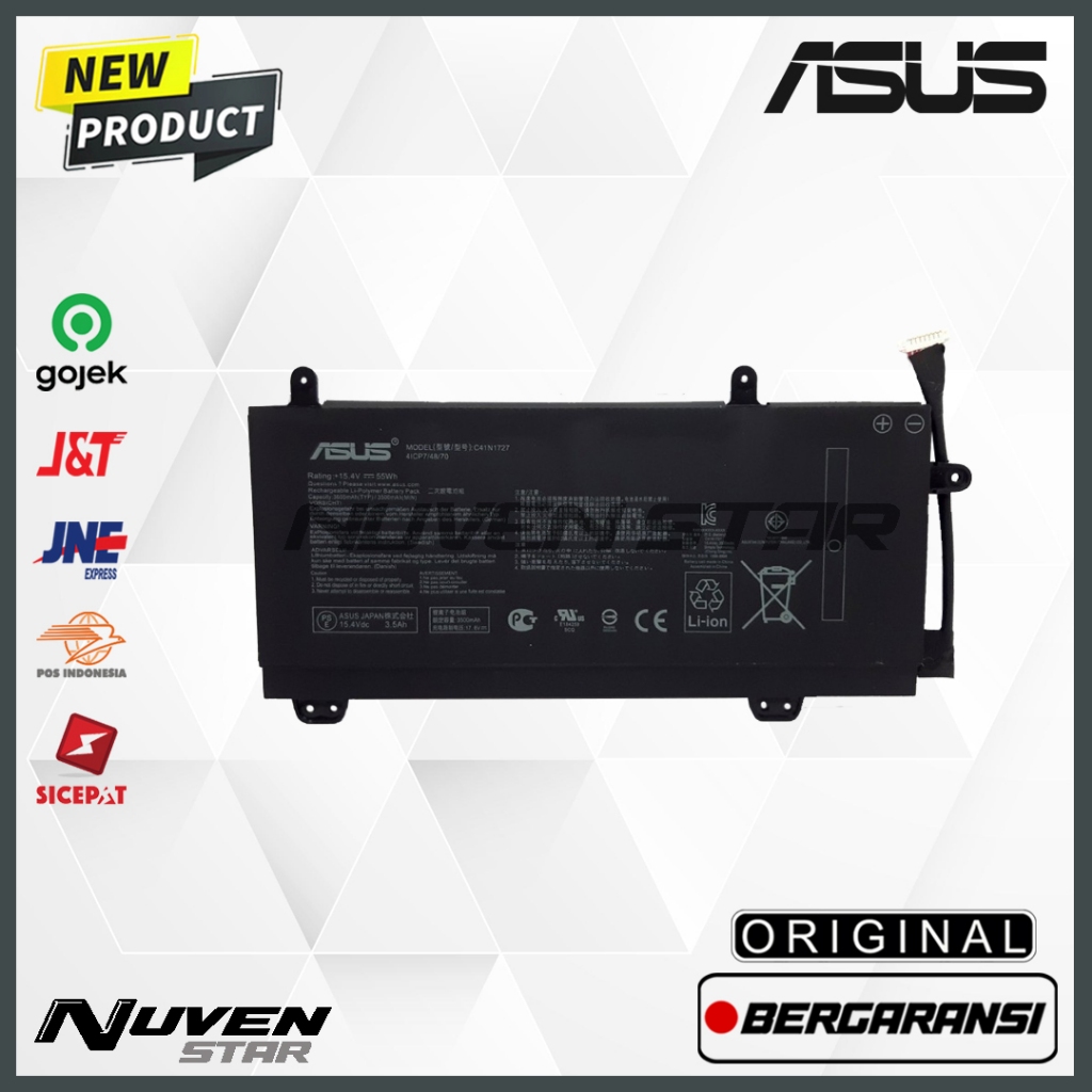 Original Baterai Laptop ASUS Zephyrus GM501 GM501G GM501GM GM501GS GU501 GU501GM GU501GS C41N1727