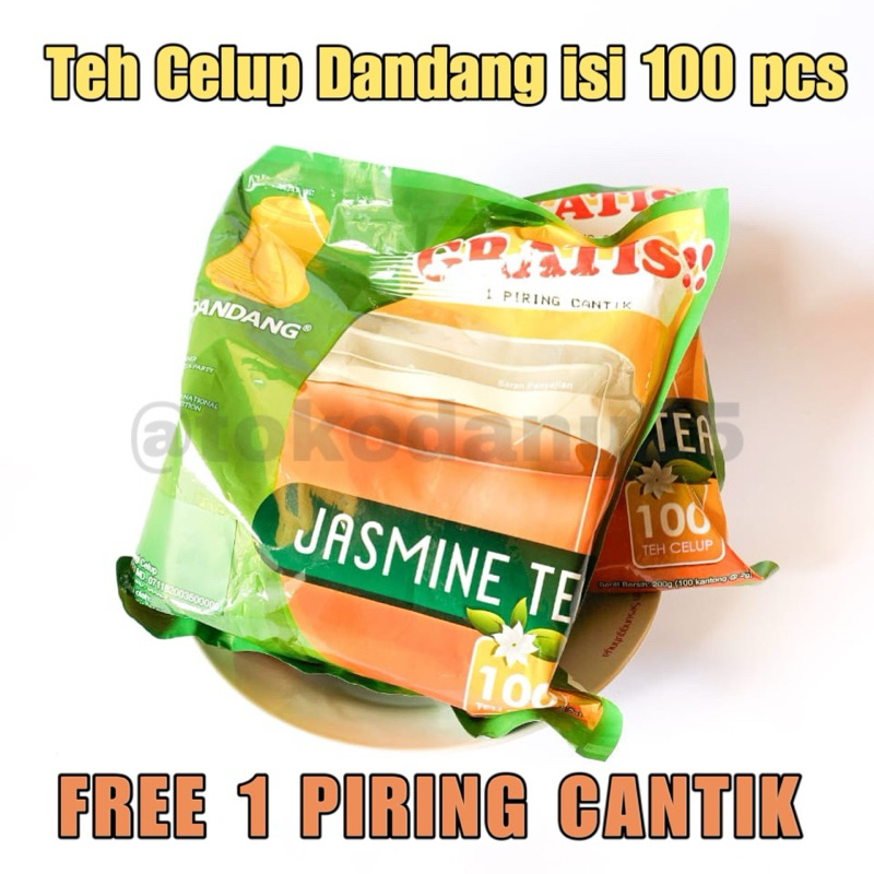 

Teh Dandang Celup Jasmine Tea isi 100PCS FREE 1 Piring cantik