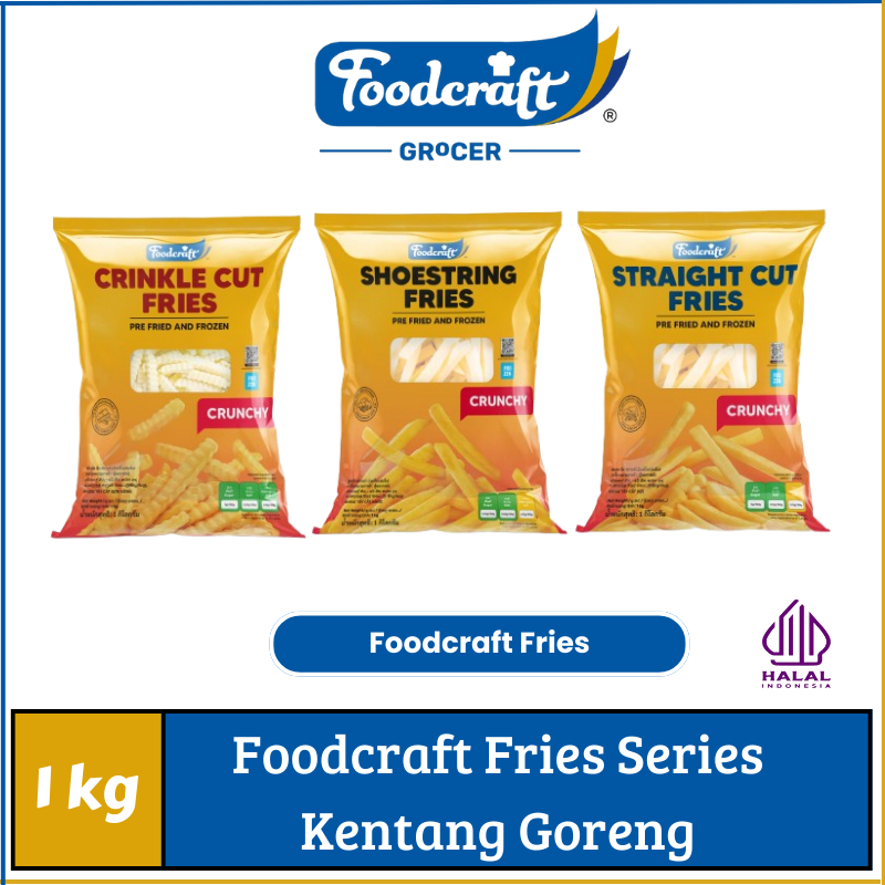 

Foodcraft Kentang Goreng French Fries Series Kentang Goreng Aneka Bentuk Kriuk Renyah Gurih Frozen 1kg