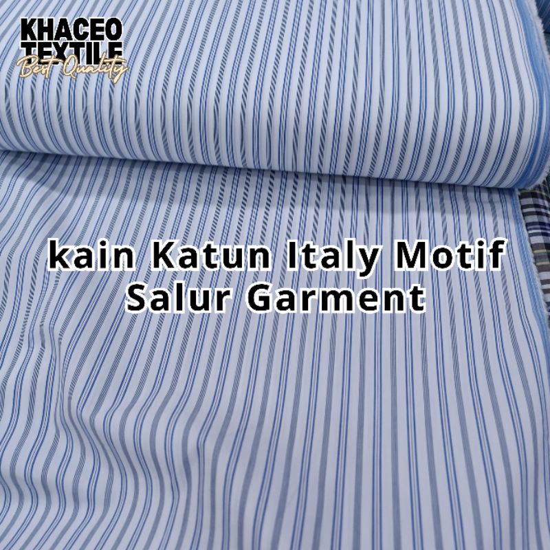 PROMO Kain Katun Italy Yarndet Premium Garment/Kain Katun Italy Motif Salur/Kain Katun Garment/Kain 