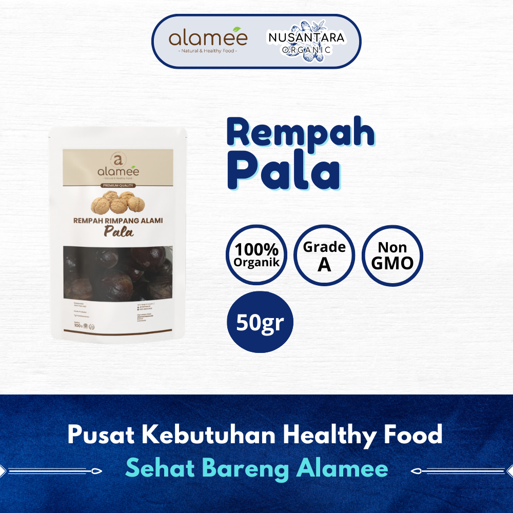 

ALAMEE 50gr Bumbu Dapur Pala Bubuk Nutmeg Seasoning Powder Rempah Murni Asli Tanpa Campuran Organik