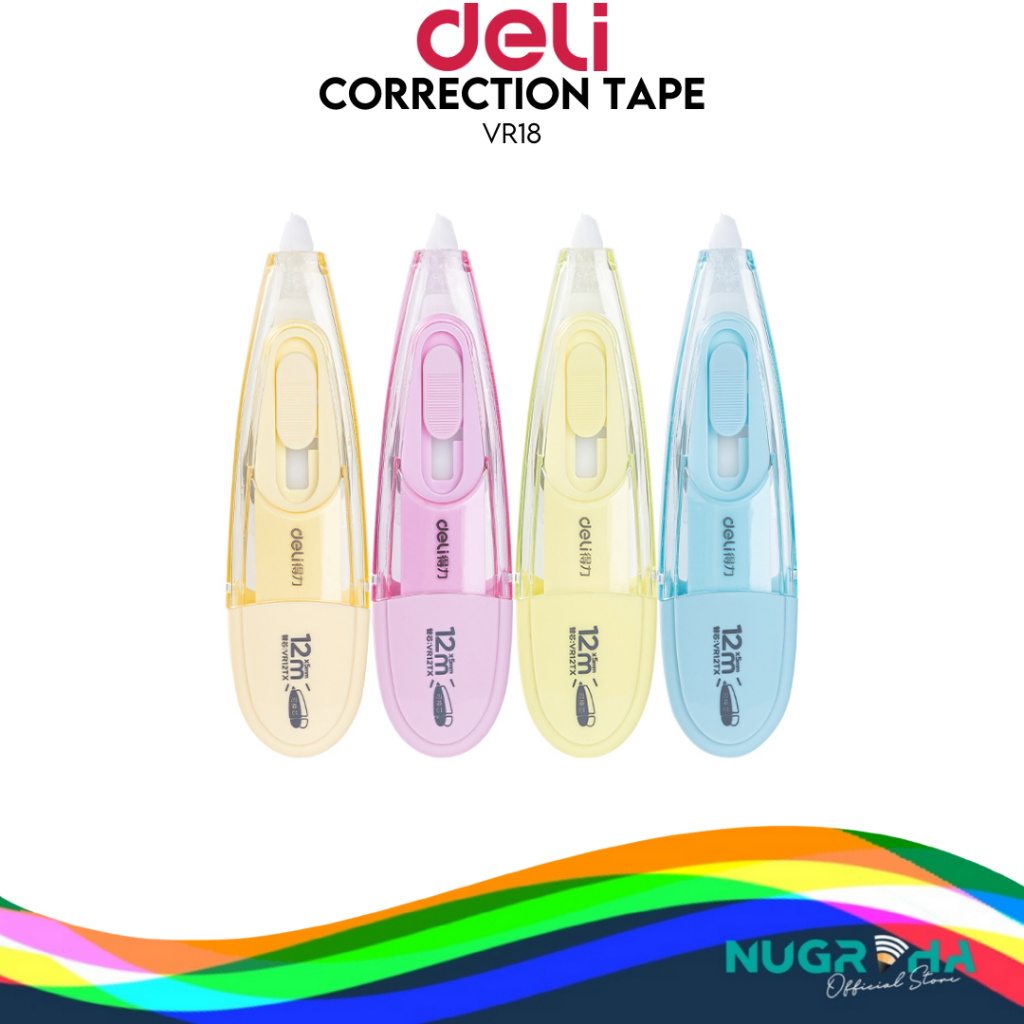 

DELI VR18 CP TAPE CPRRECTION TAPE PITA KOREKSI TIPEX KERTAS 5 MM X 12 M