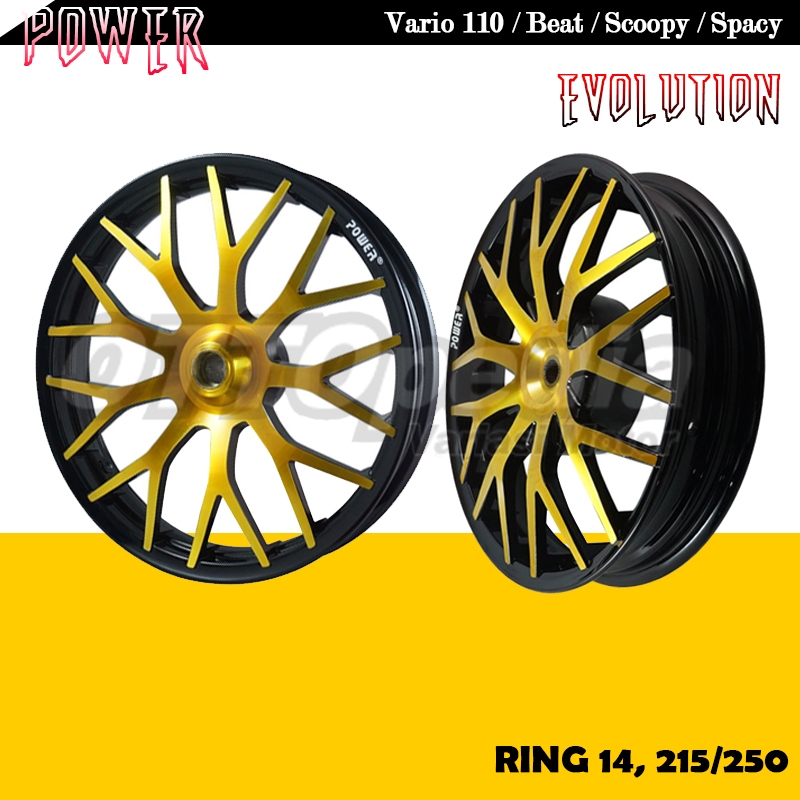 Velg Pelek Racing Power Evolution Beat Scoopy Vario 110 Spacy Karbu Fi ESP 110 Ring 14-215/250