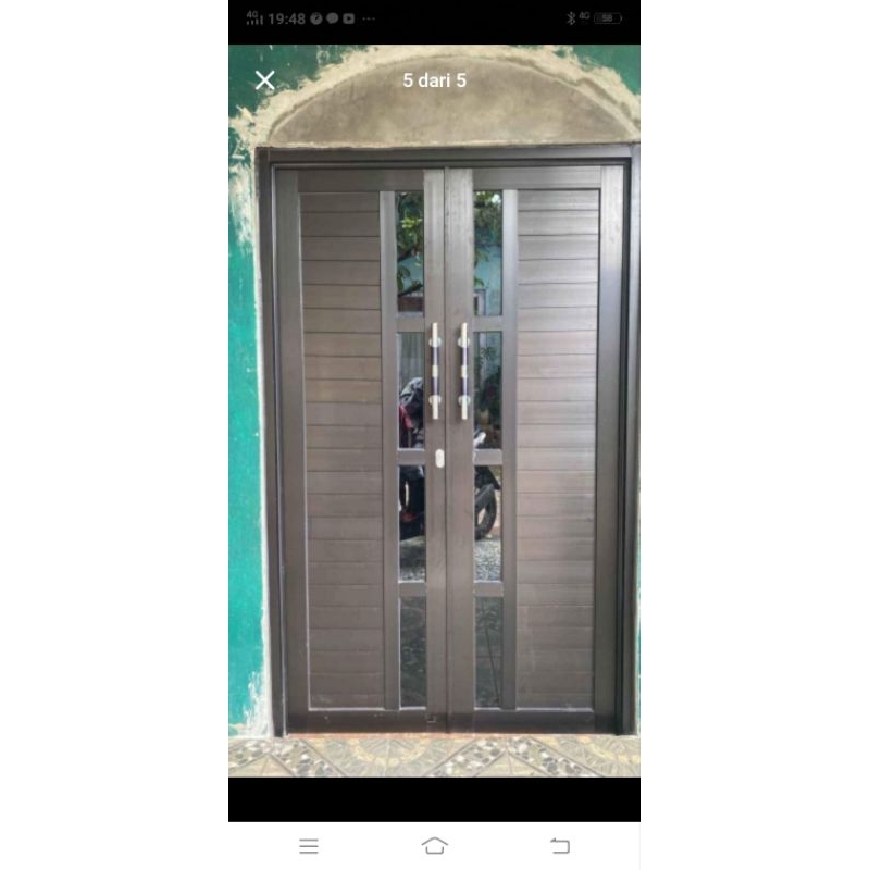 PINTU ALUMINIUM DOBEL+KUSEN UKURAN T200XL120
