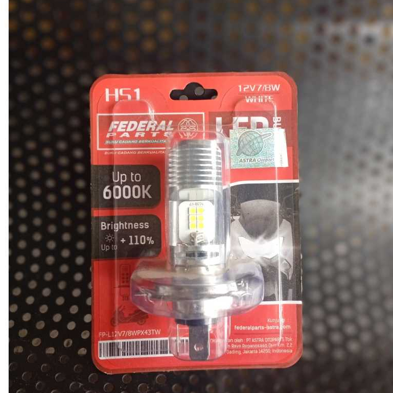 LAMPU LED 6 TITIK MATA 6000K 7-8 WATT ARUS DC ORIGINAL FEDERAL VIXION CB 150 R VERZA KLX TIPE HS1