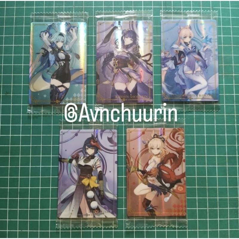 Genshin Impact Official Wafer Card Eula Raiden Shogun Ei Kokomi Sara Yoimiya