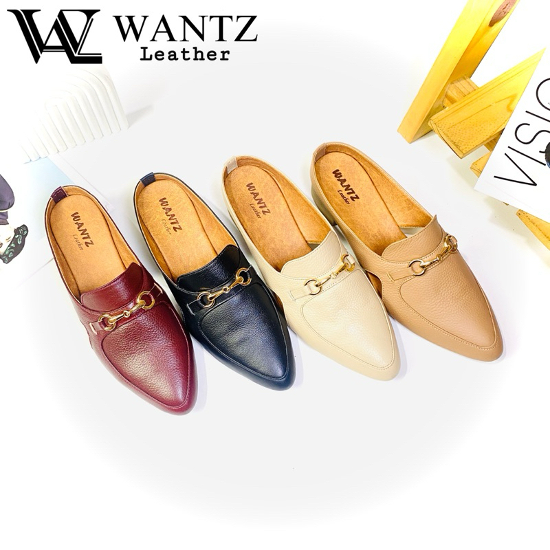 WANTZ Tutong Wanita Kulit Asli TUTONG WANITA Hak 3cm Kulit Asli Garut BUSTONG WANITA - Model Rante