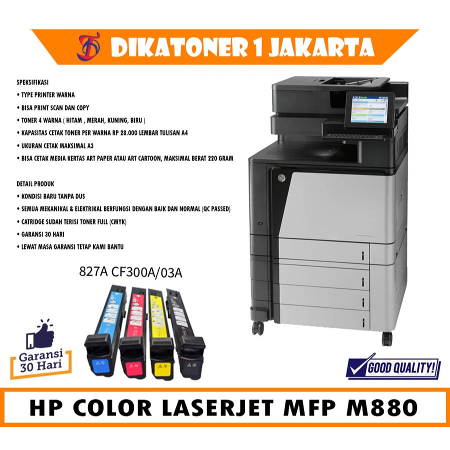 Printer HP LaserJet Color Enterprise Flow MFP  M880 A3 warna