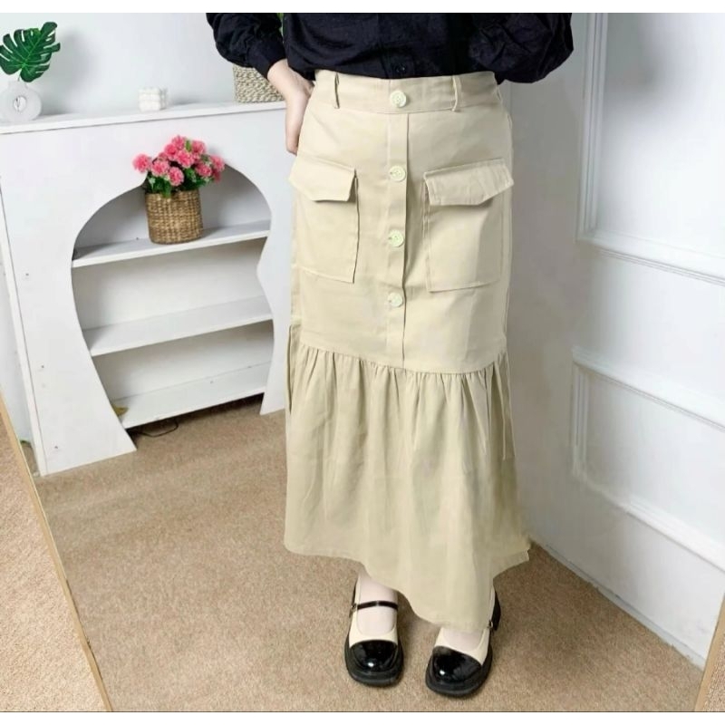 Rok Duyung Katun Twill/Rok Span Wanita