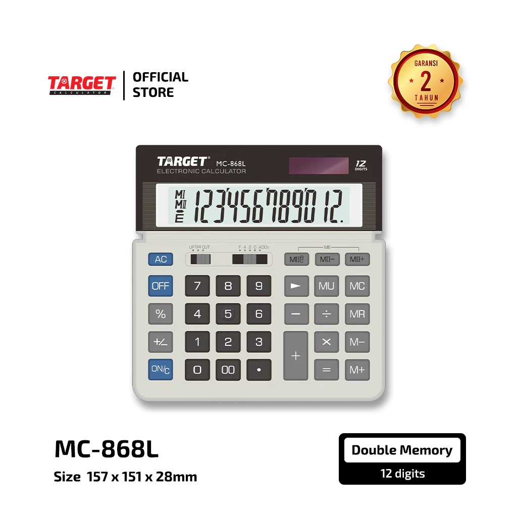 

TBMO KALKULATOR TARGET DOUBLE MEMORY MC-868 L