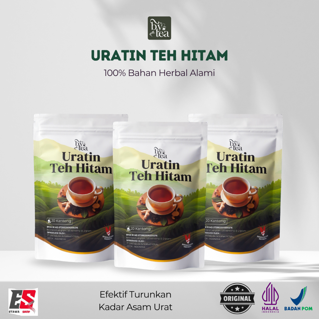

ByTea Uratin Teh Hitam - Minuman Herbal Bantu Turunkan Asam Urat Dan Nyeri Persendian HALAL BPOM