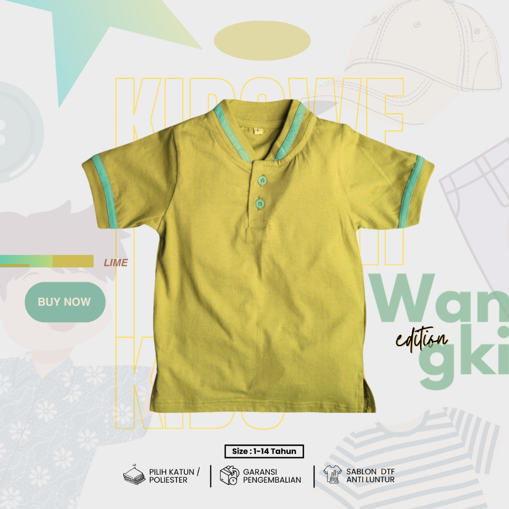 Atasan Baju Kaos Polo Wangki Anak Laki Laki 1-14 tahun part 2