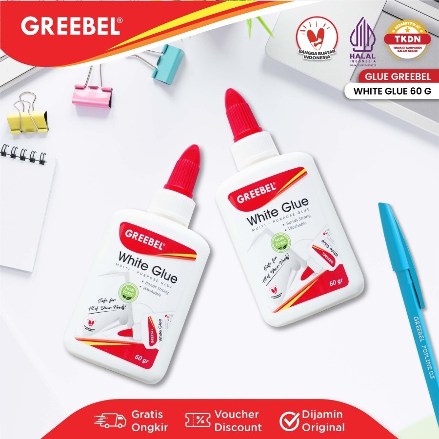 

Lem Perekat Kertas Greebel White Glue 60gr Lem Putih Serbaguna