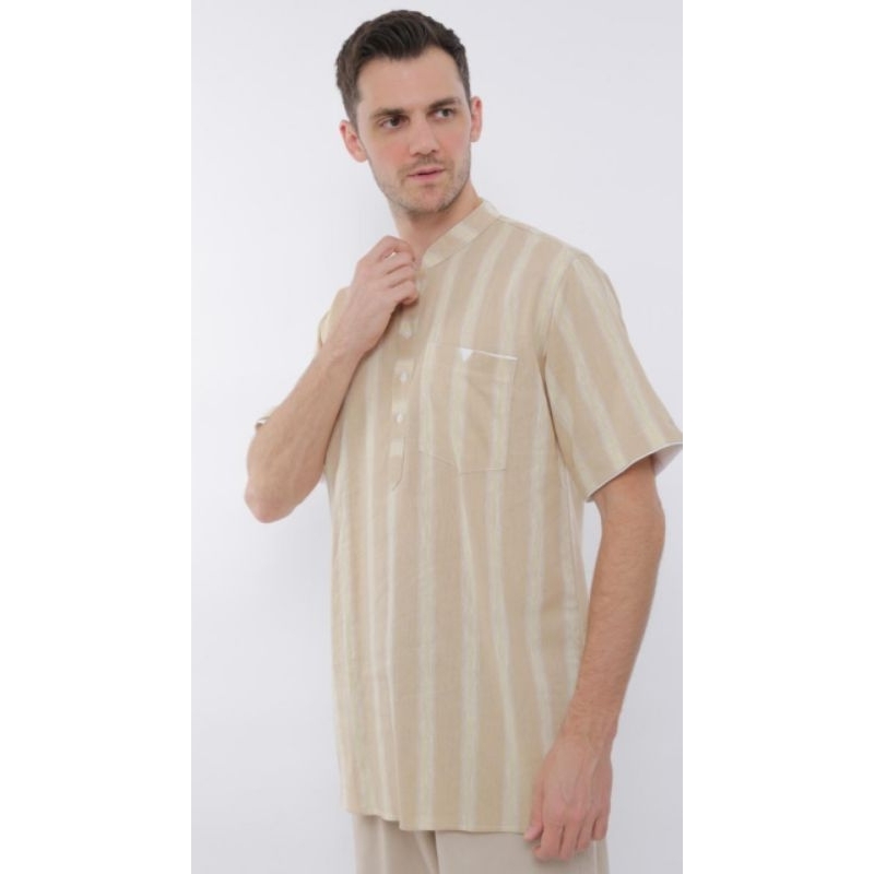 KEMEJA KURTA SALUR KATUN LINEN PREMIUM/BAJU KOKO PAKISTAN SALUR LENGAN PENDEK/BSJU KOKO PRIA EXECUTI
