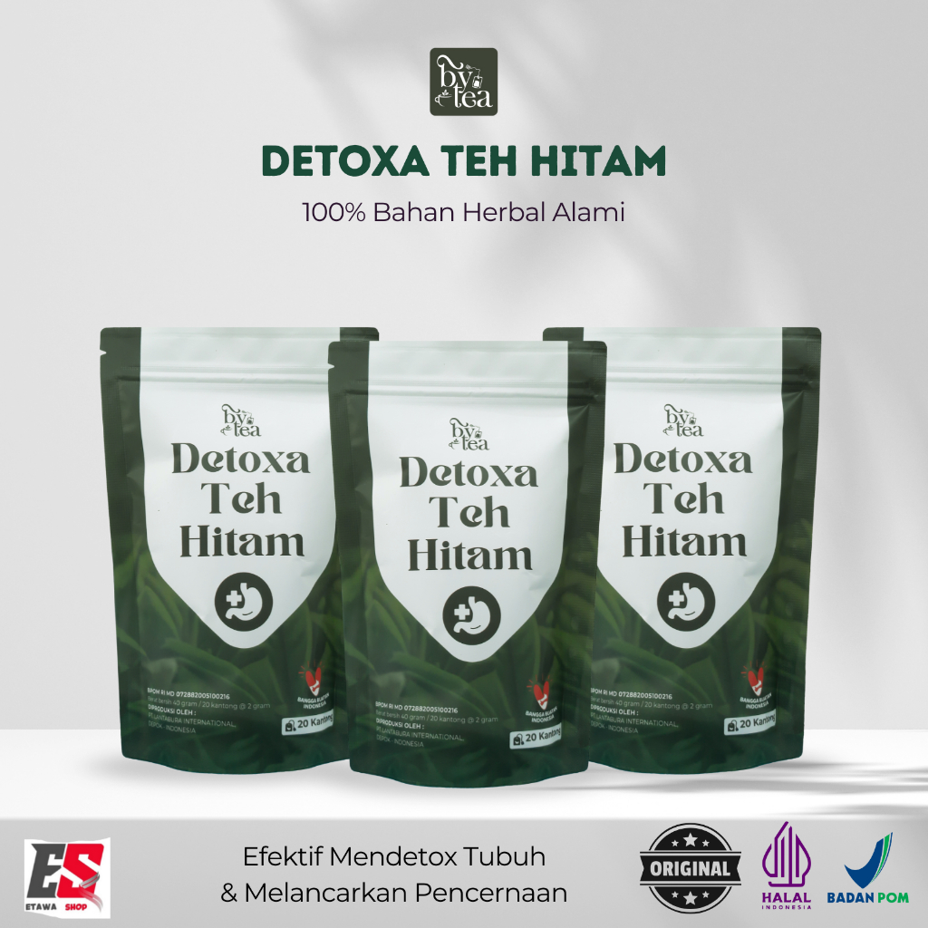 

By Tea Detoxa Teh Hitam - Minuman Herbal Alami Efektif Mendetox Tubuh & Melancarkan Pencernaan bpom