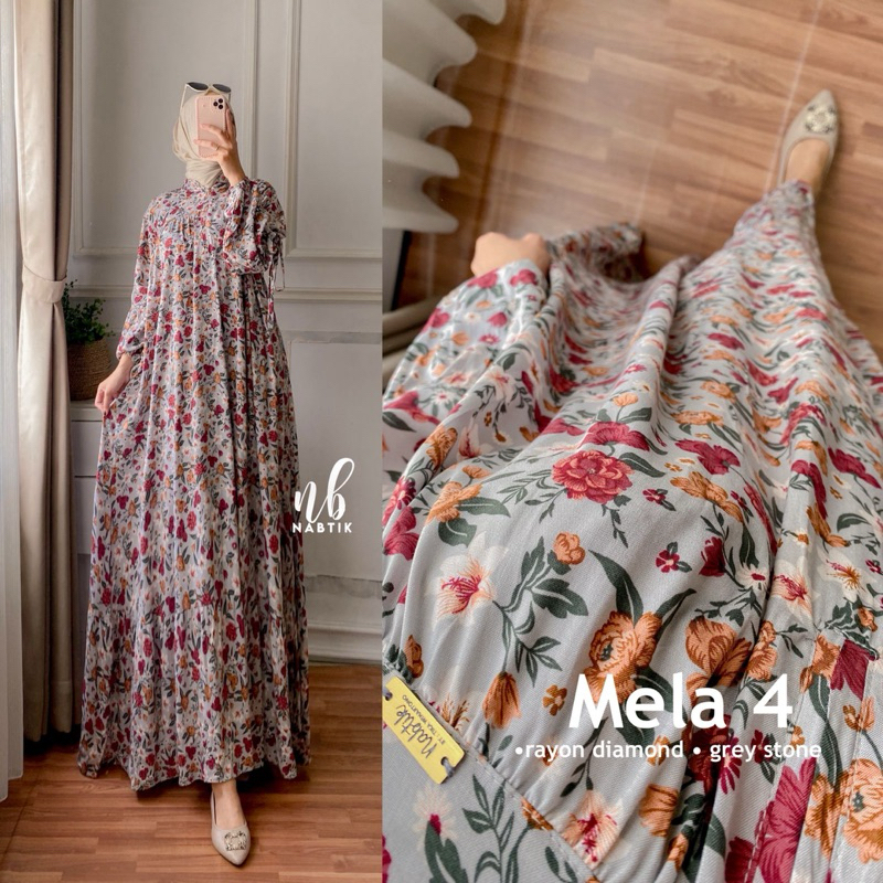 MELA FLOWY GAMIS RAYON ORIGINAL NABTIK