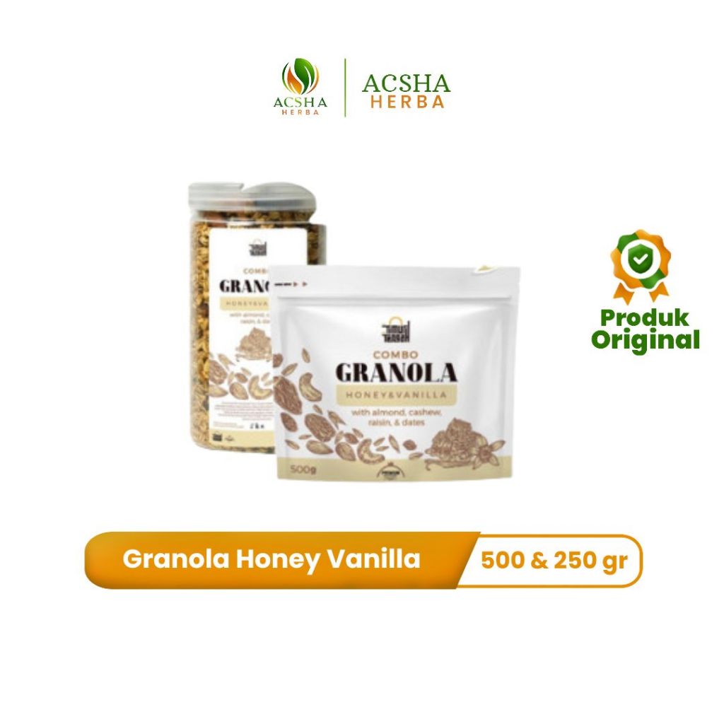 

Granola Honey Vanilla 500 gr dan 250 gr - Timur Tengah Makanan Sereal Sehat Original