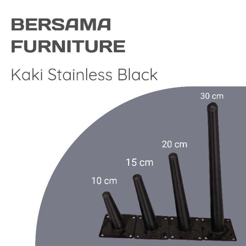 Kaki sofa retro besi/kaki kursi besi / sofa leg stainless/kaki stainless kerucut BLACK