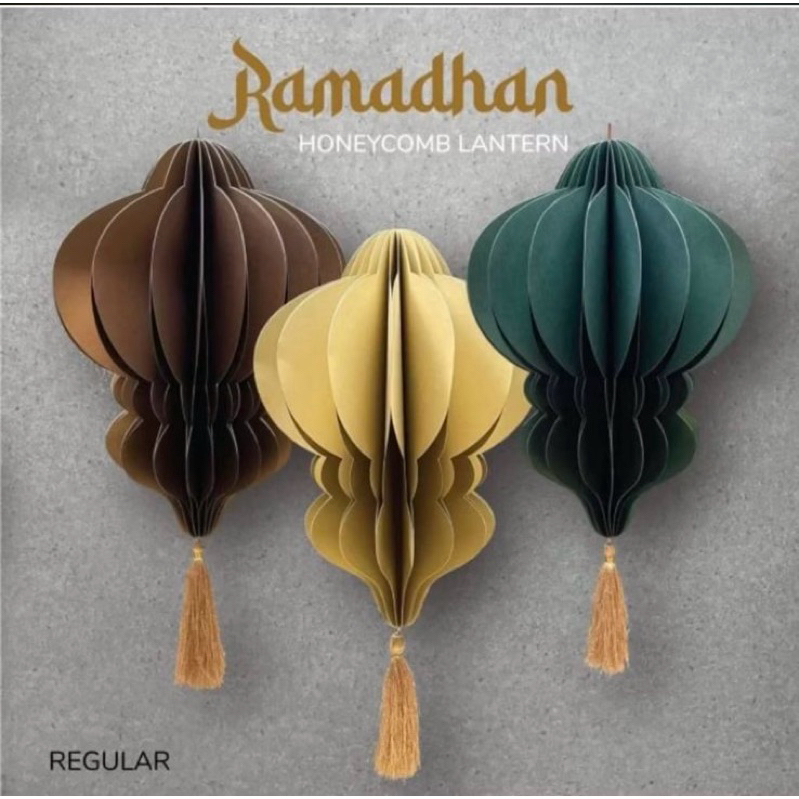 lentera ramadhan honeycomb / lentera idul fitri / hiasan dekorasi ramadhan / hiadan dekorasi idul fi