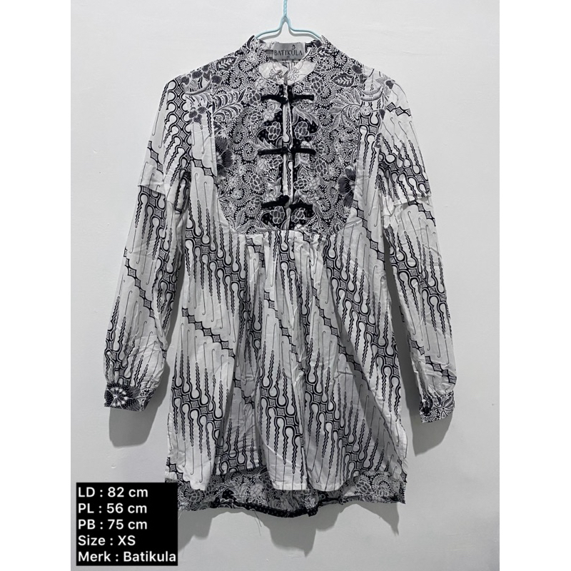(Prelove) Blouse Batik Wanita Lengan Panjang Merk Batikula