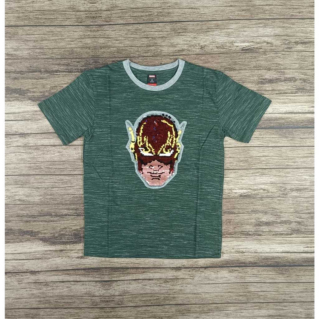 Nevada Marvel sequin usap hologram kaos anak cowok murah bagus harian gambar tokoh
