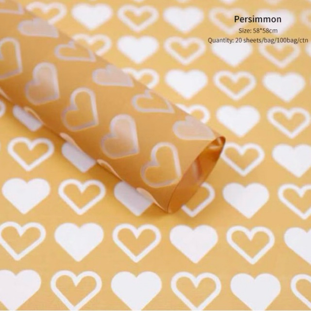 

(ECER) Heart Square Doff Tranparent Flowers Wrapping