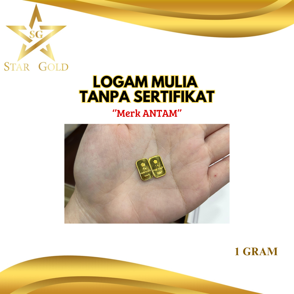 Star Gold Logam Mulia Antam Retro Berdiri ( LM ) 1 Gram Tanpa Sertifikat