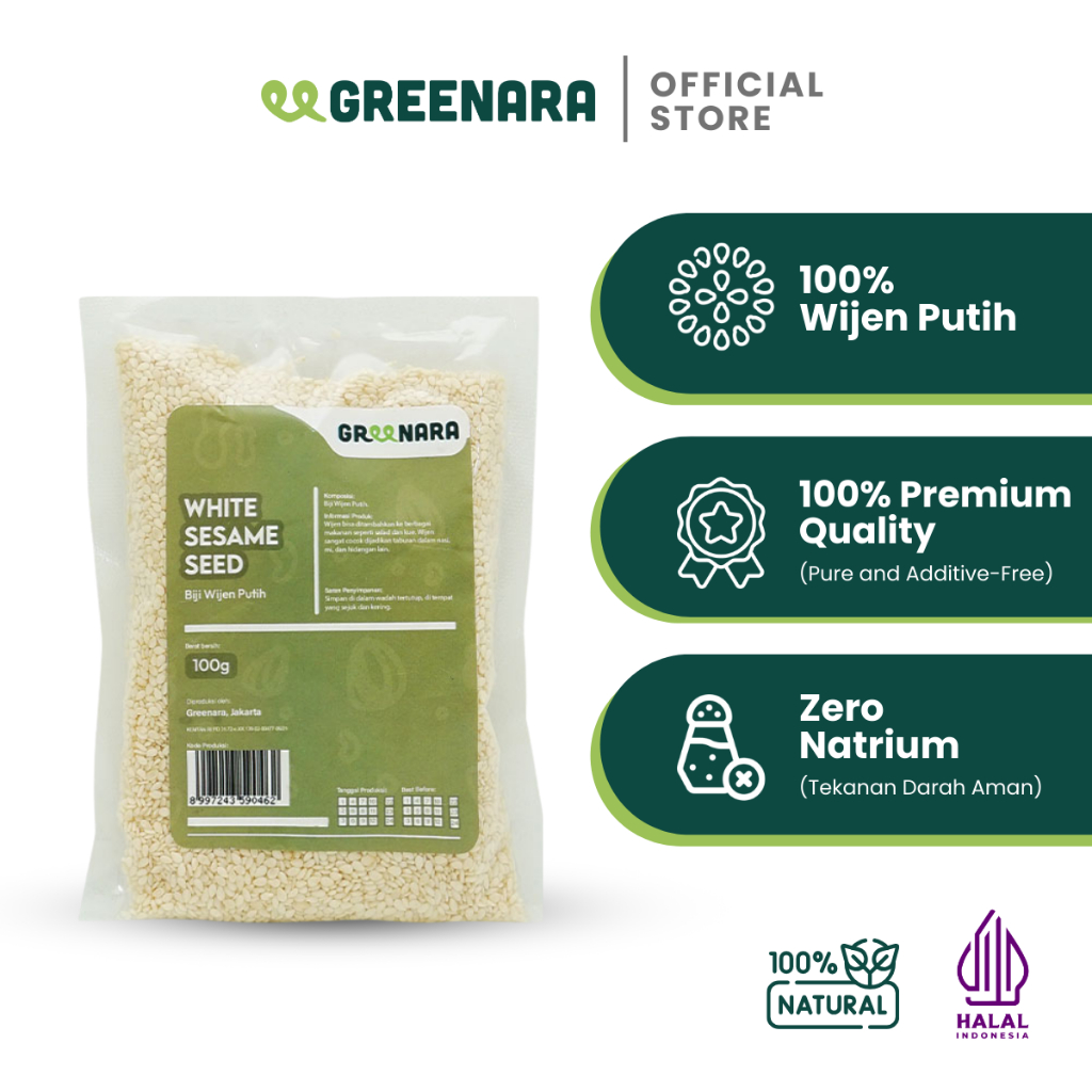 

Greenara - Wijen Putih 100gr / White Sesame Seed