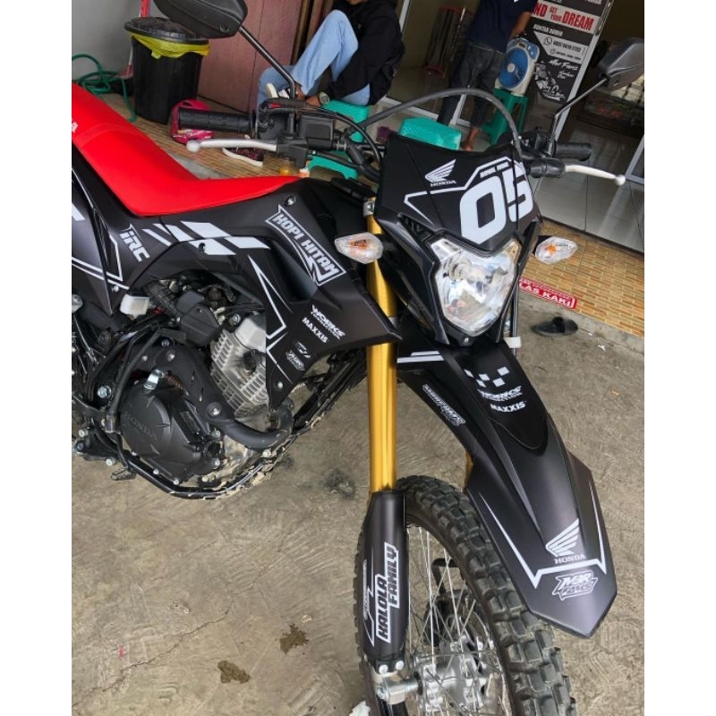 Decal Sticker Motor CRF 150L Hitam Doff Simpel Keren Bisa Reques