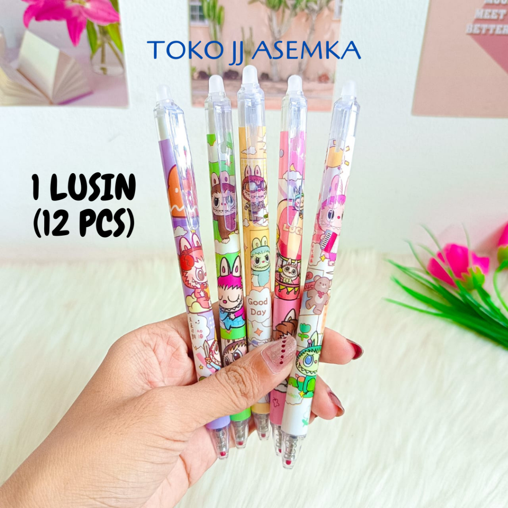 

1 LUSIN (12 PCS) PULPEN CETEK ERASEABLE LABUBU PC-1797 PEN BISA DIHAPUS BOLPEN PENA LISA BLACKPINK MURAH GROSIR COD