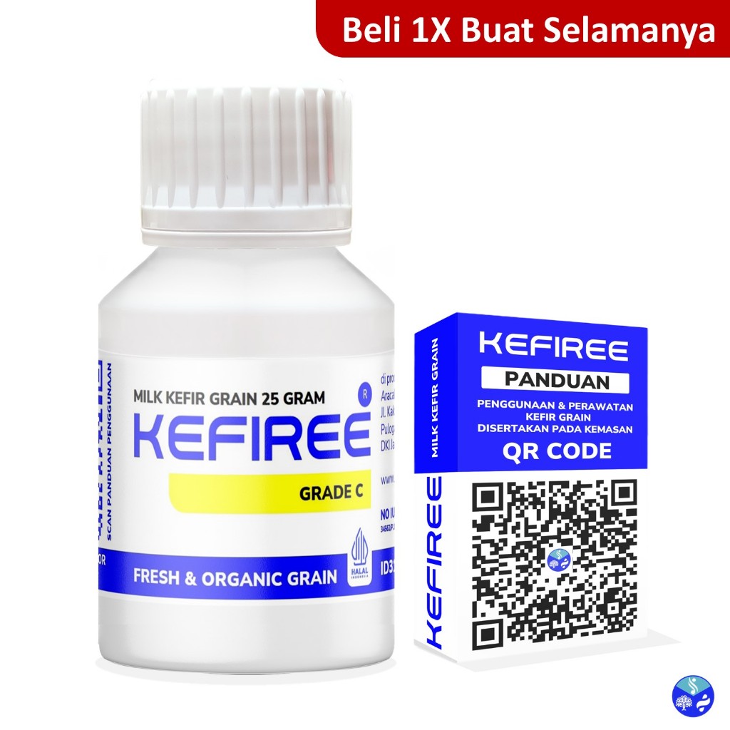 

BIBIT KEFIR HIDUP/ KEFIR GRAIN 100% (FRESH ORGANIC) GRADE C - KEFIREE (25 Gram)