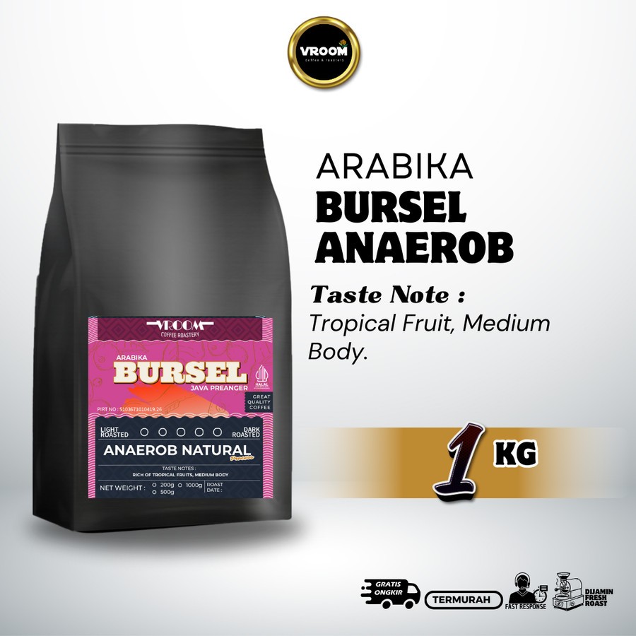 

Coffee Arabica Bursel Natural Specialty Bandung Barat Roasted Bean Arabika Kopi Biji Matang Bubuk 1Kg