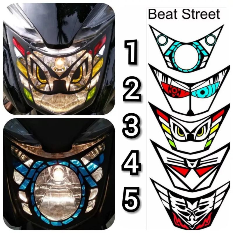 Stiker lampu depan Beat esp/street 2016-2019