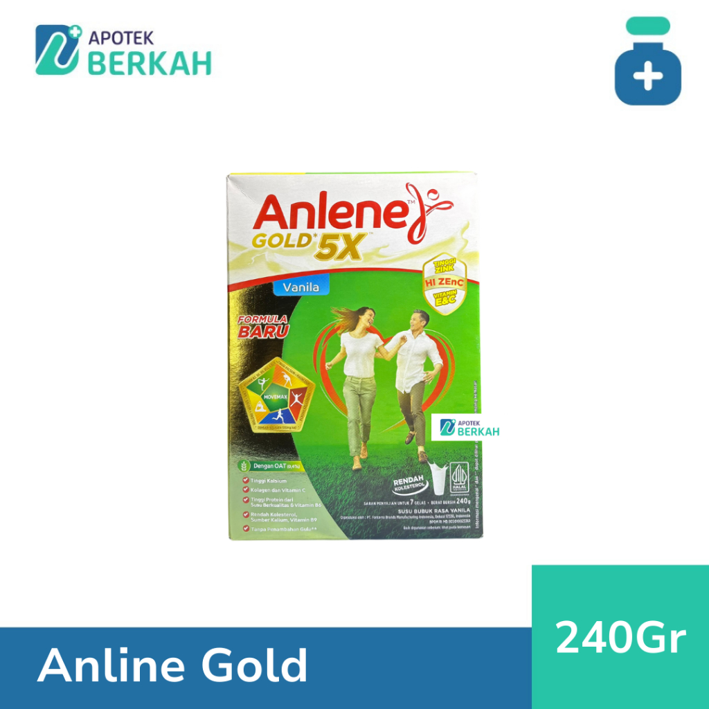 

Anlene Gold 5X Susu Bubuk Dewasa Vanila Nutrisi Tinggi Kalsium Untuk Tulang, Sendi, dan Otot - 240gr