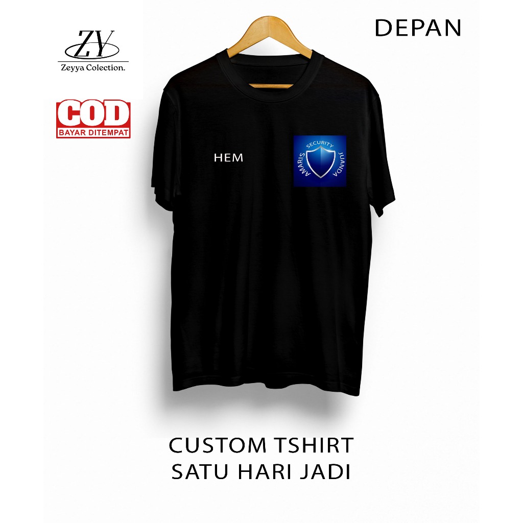 ZC Kaos Sablon Depan Belakang Bisa Request Gambar Tulisan Atau Logo Bisa Satuan/Lusinan Satu Hari Ja