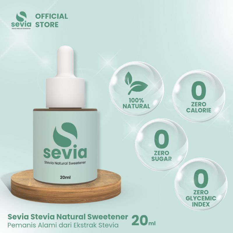 

Sevia Stevia Natural Sweetener 20ml Stevia Pemanis Alami 0 Kalori dari Daun Stevia